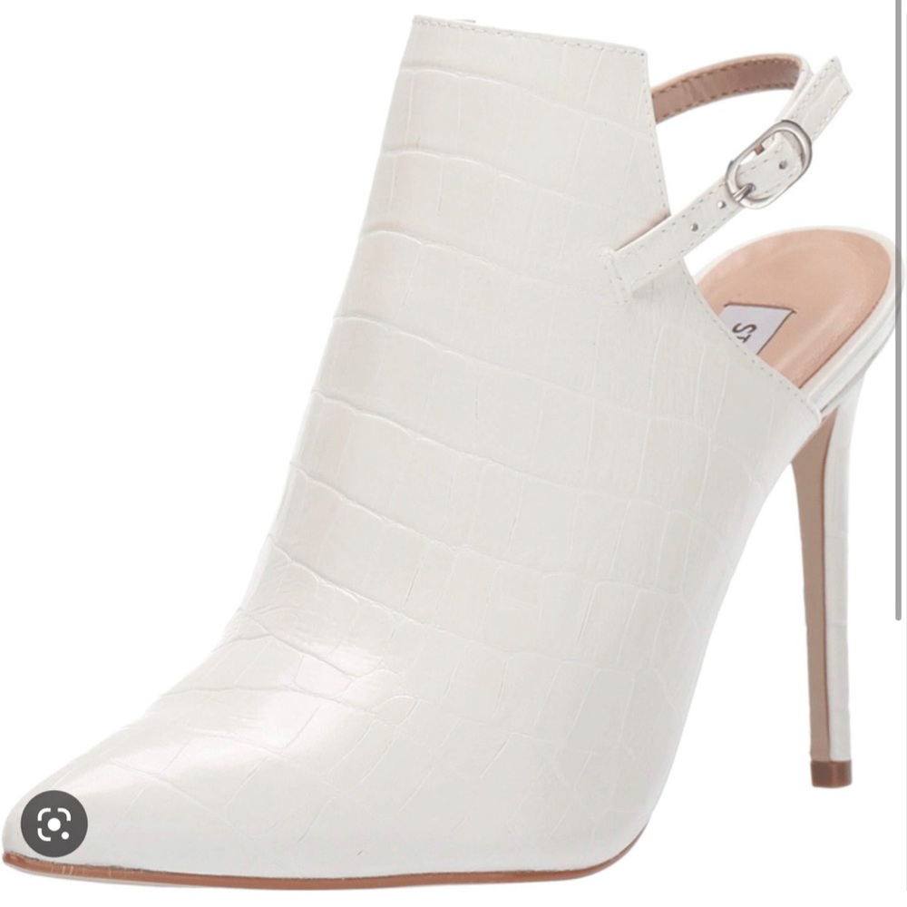 Steve Madden White Stiletto Booties